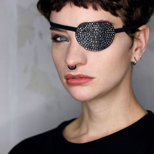 Eye Patch red Sparkle Rhinestones Cosplay Etsy