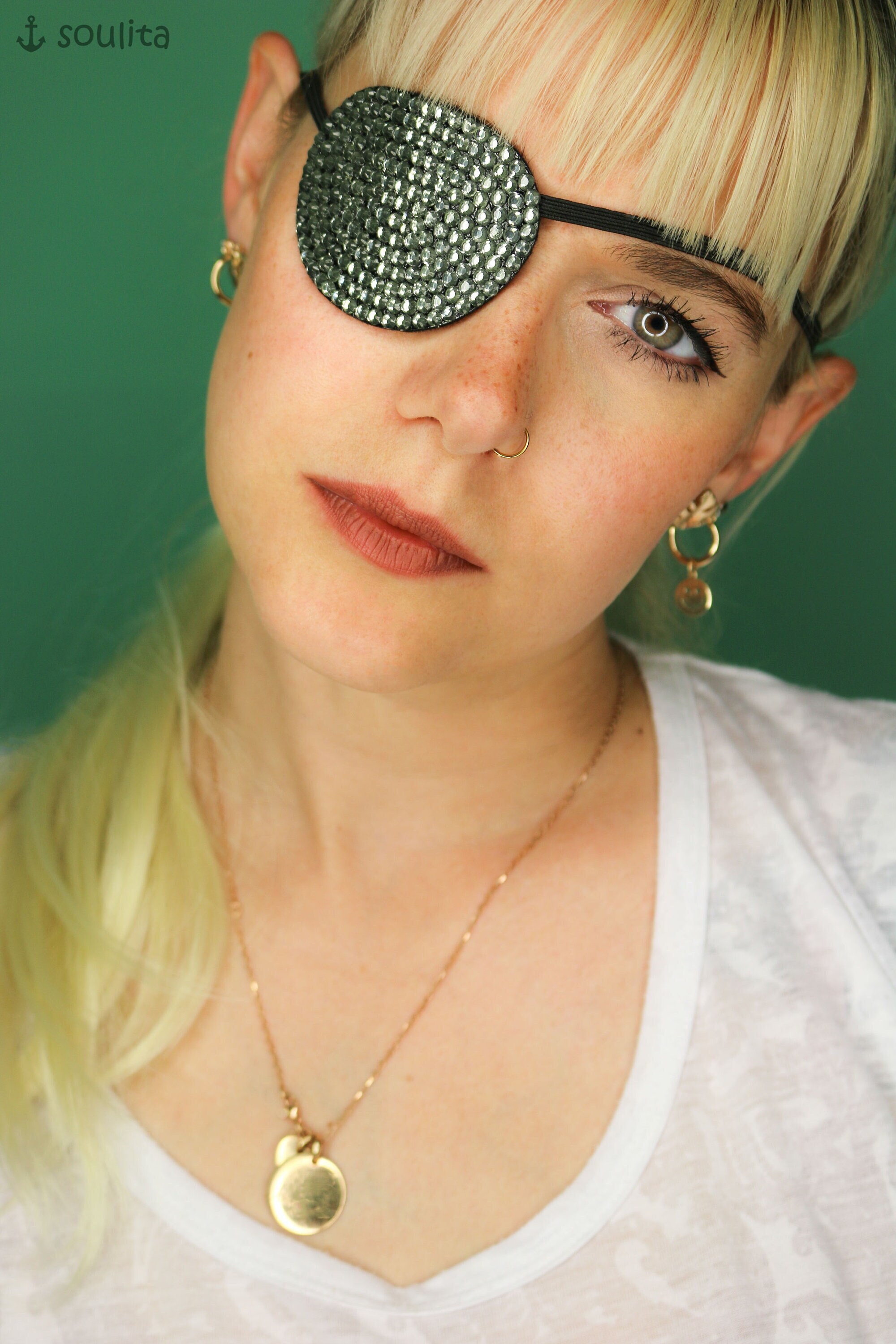 Eye Patch *Dark Sparkling Diamond* - Rhinestones | Cosplay