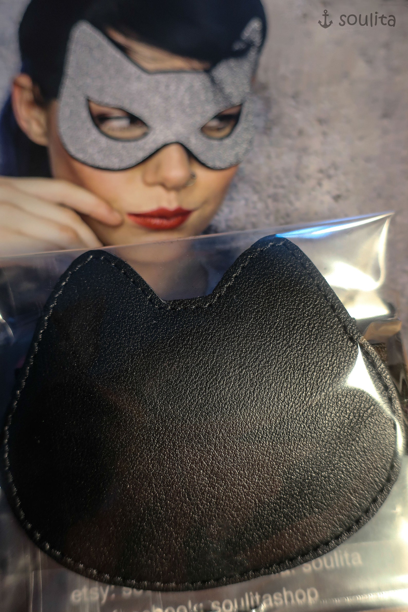 Augenklappe Black Cat Katze Leder Cosplay - Etsy.de