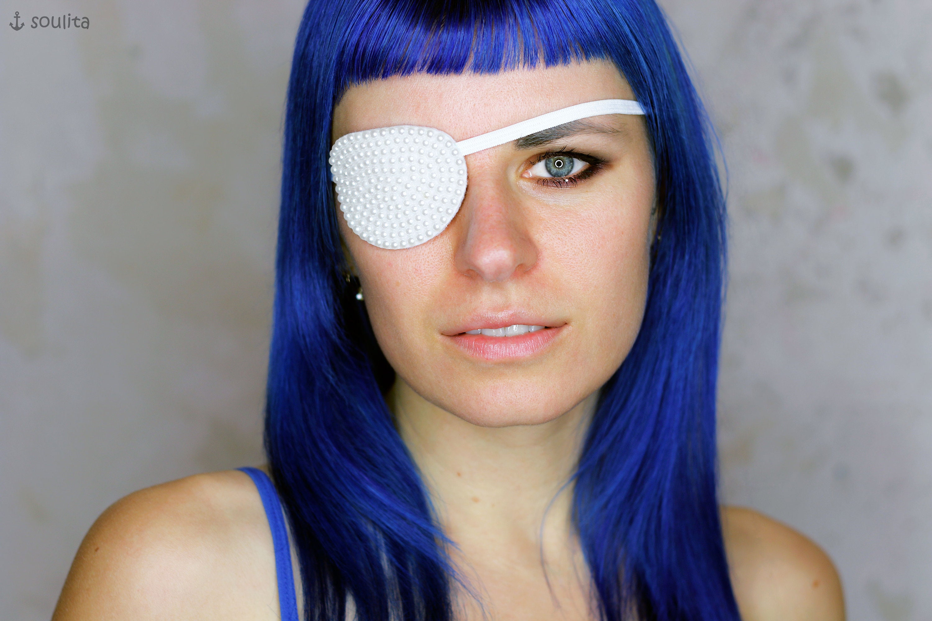 Eye Patch White Pearls Pearl Eye Patch Cosplay Mermaid | Etsy
