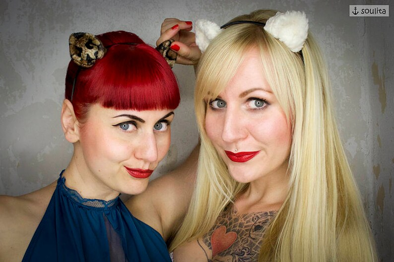 Carnival Head Piece Cosplay Hair Circlet *Fluffy Cat* Fascinator Halloween