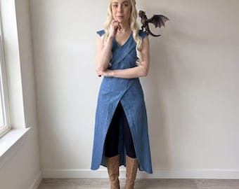 Cotton Daenerys Costume, Game of Thrones cosplay, GOT outfit, woman Halloween costume, cosplay costume, Medieval dress, elven costume