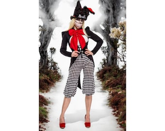 Horror Bunny Clown costume, Larp costume, Pantomime  Costume, Spooky clown, Halloween clown, Sexy clown, harlequin