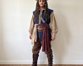 Jack Sparrow, Pirate costume, Couple Pirates of the Caribbean, Women pirate, Larp costume, viking costume, barbarian costume, larp cosplay