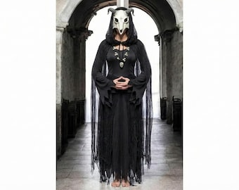 Couple Witch witcher goat costume,Larp costume,goat mask, plague doctor,larp cosplay, viking cosplay,medieval costume, demon costume