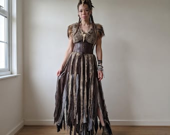 Disfraz de guerrera vikinga para mujer, atuendo de doncella escudera, disfraz de bárbara, vestido de fantasía nórdica, disfraz medieval para LARP, cosplay de guerrera femenina