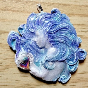 Mermaid and Seashell Pendant Necklace It&#39;s All About the Hair