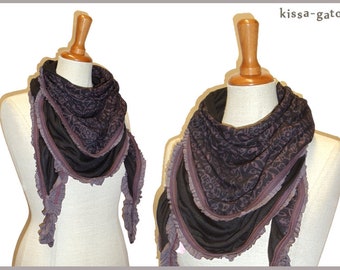 Scarf LILO Black grey kissagato cloth shawl stole