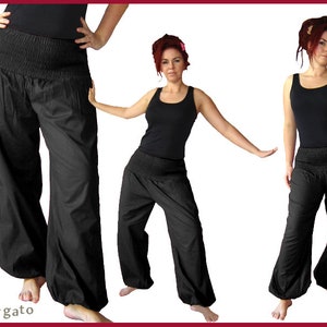 Harem pants, pump pants, yoga pants, harem pants, Aladdin pants, kissagato various colors Black