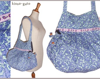 Balloon bag Bag cord blue purple Angel WebBand Kissagato Shopper