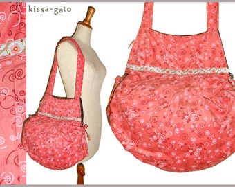 Balloon Bag tote Bag cord Salmon pink ribbon Kissagato Shopper