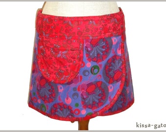 Klettrock Acer Ferrari PIKA B1 cord Velcro wrap skirt rock Kissagato s M L XL Red Purple Colored