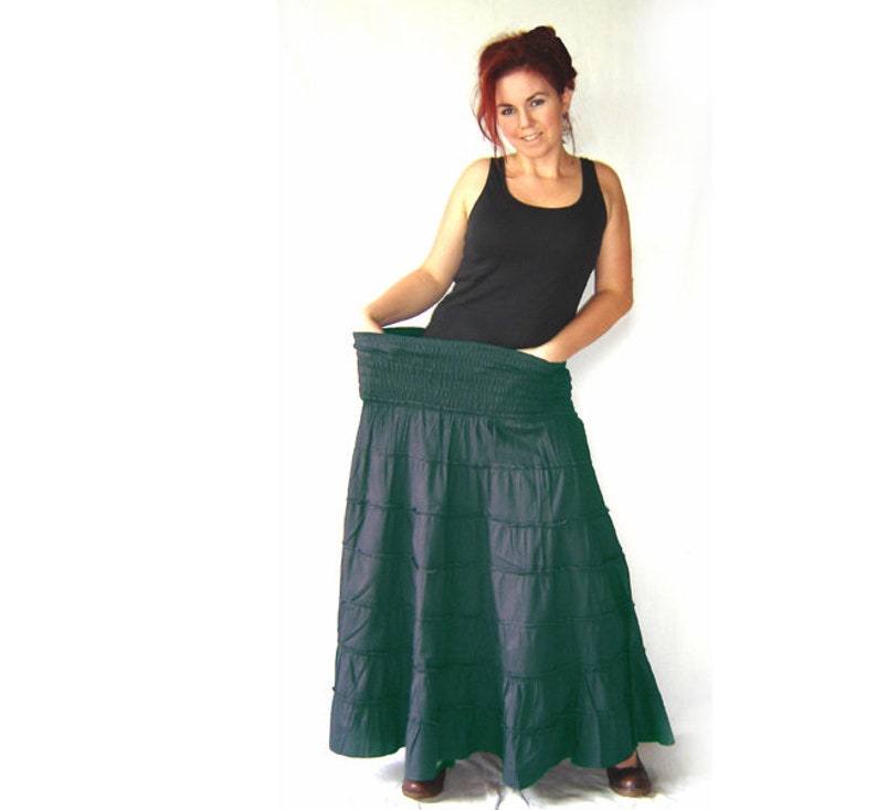 Plate skirt MANU skirt long wide petrol kissagato Maxiskirt floor length image 3