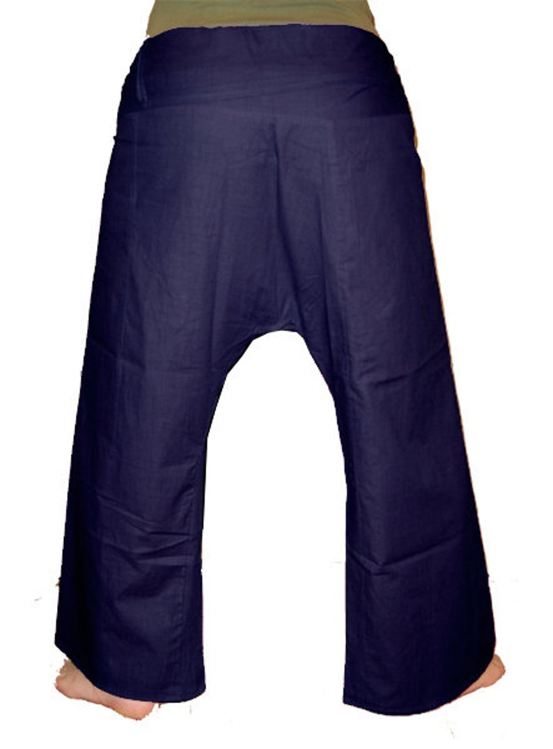 Thai pants Shaolin pants wrap pants fisherman dark blue blue kissagato image 2