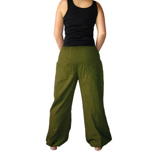 Pluderhose EXTRA LONG Pumphose Yoga Pants army olive kissagato image 4