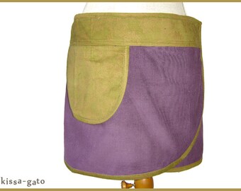 Velcro Skirt Cacheur PIKA U1 Cord Velcro Wrap Skirt Rock kissagato L olive green purple