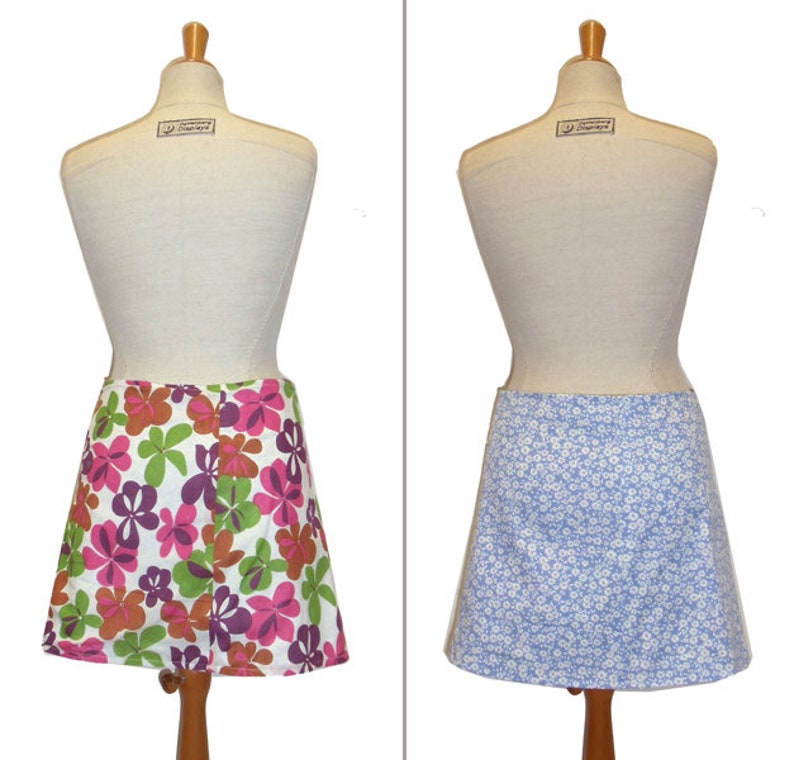 Reversible skirt LISI 37 cm wrap skirt Velcro kissagato skirt light blue colorful S M L image 3
