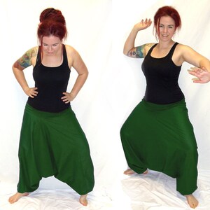 Harem pants Pluderhose Pump pants Sarouelhose Yoga dark green kissagato image 2