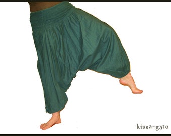 Harem pants Pluderhose Pumphose Sarouelhose Yoga petrol blue kissagato