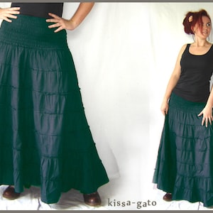 Plate skirt MANU skirt long wide petrol kissagato Maxiskirt floor length image 1