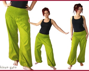 Pluderhose Pumphose Yoga Pantalones olive kissagato