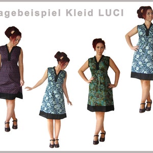 Cotton dress dress LUCI knee length tunic brown white kissagato S M L case dress A-line image 5