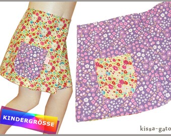 Kinderrock Wenderock LISI Wickelrock Mädchen kissagato gelb lila S M L Klettrock