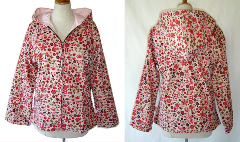 Jacke JARA Übergangsjacke altweiß Blumen leichter Cord kissagato M L Bild 4