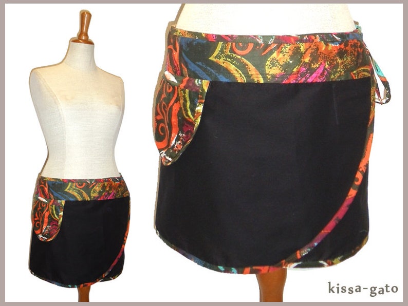 Winding skirt Klettrock Pina skirt mini skirt Acer Ferrari Kissagato pattern Mix Olive Black image 1