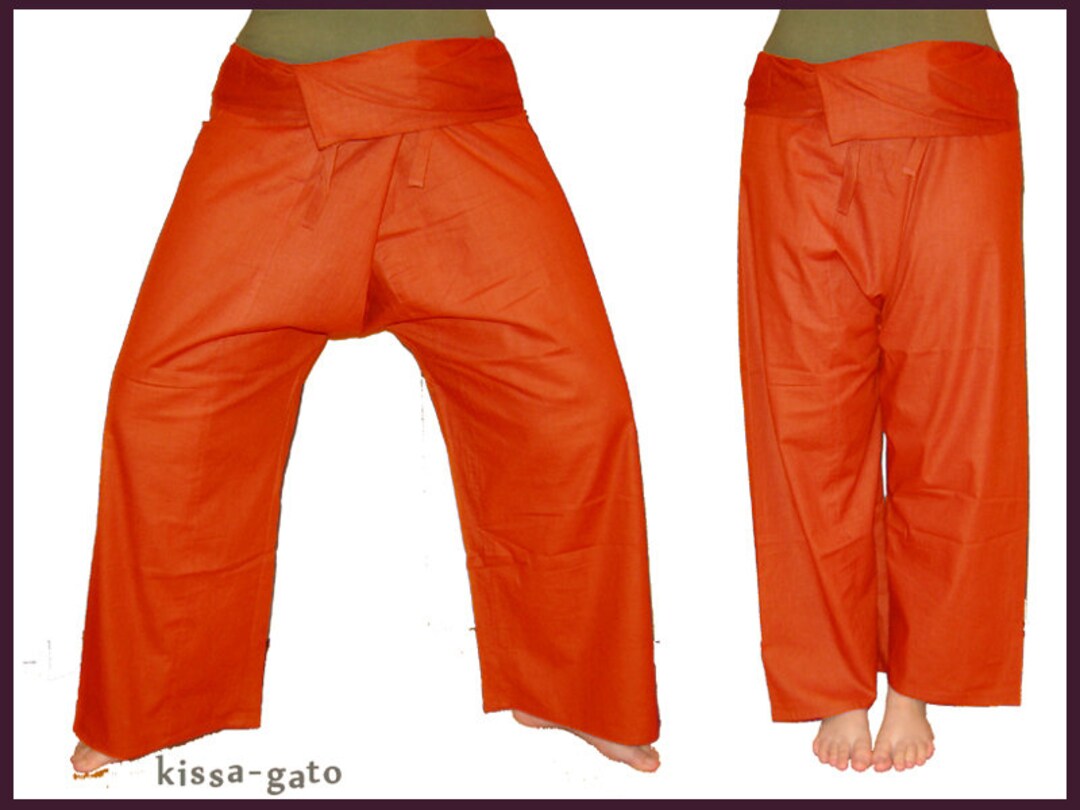 Thai Pants Shaolin Pants Wrappants Fisherman Rust Orange Kissagato ...