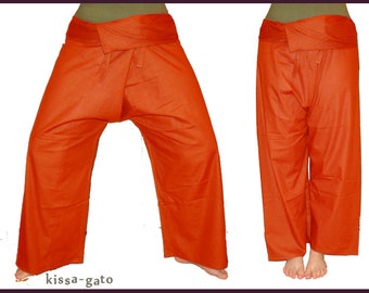 Thai pants Shaolin pants wrappants fisherman rust orange kissagato