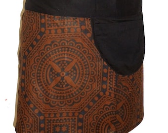 Falda cruzada PIRI falda marrón claro marrón negro kissagato mini falda con bolsillo