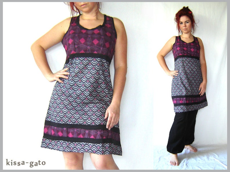 Dress MARIT purple blackberry gray tunic summer dress kissagato S M L XL image 1