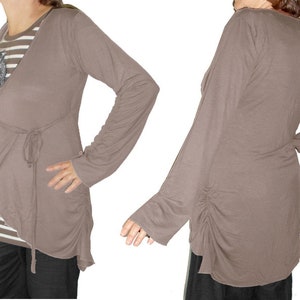 Wickeljacke FINA mauve taupe grau Jacke gerafft kissagato Sommerjacke Bild 4