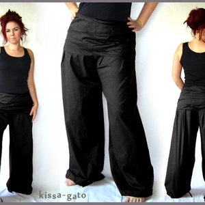 Pleated pants wide waistband black S M L XL kissagato pants pump pants image 1