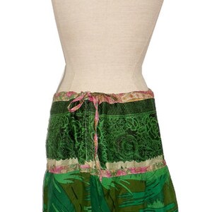 Falda de patchwork GUPPI, falda de panel, falda circular, n.° B3, sari kissagato, reciclaje imagen 4