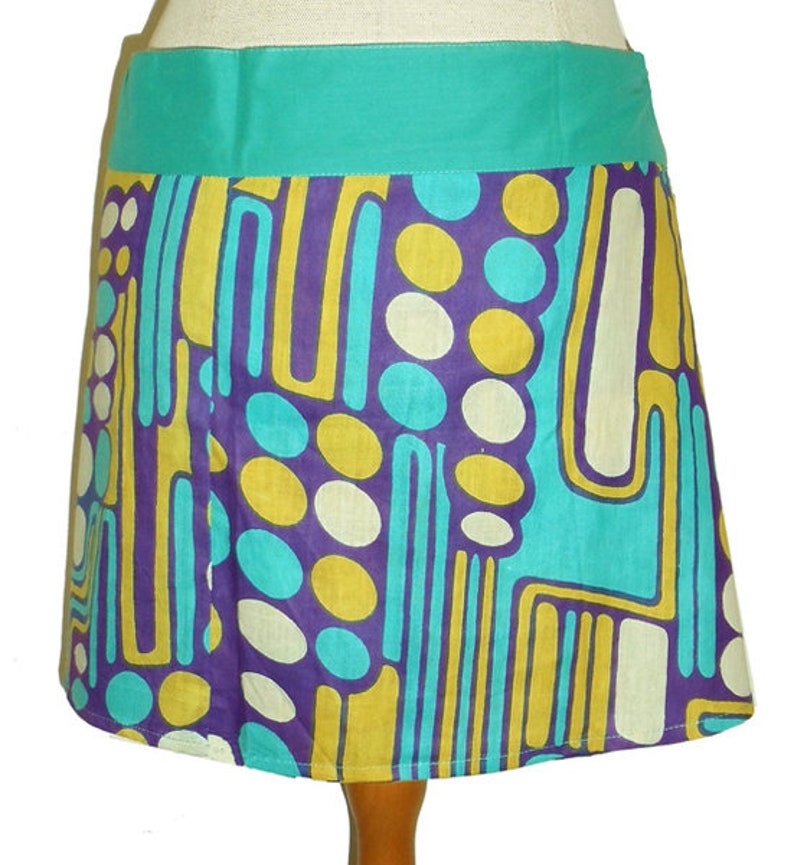 Mini wrap skirt PURI retro turquoise skirt kissagato mini skirt cacheur image 3