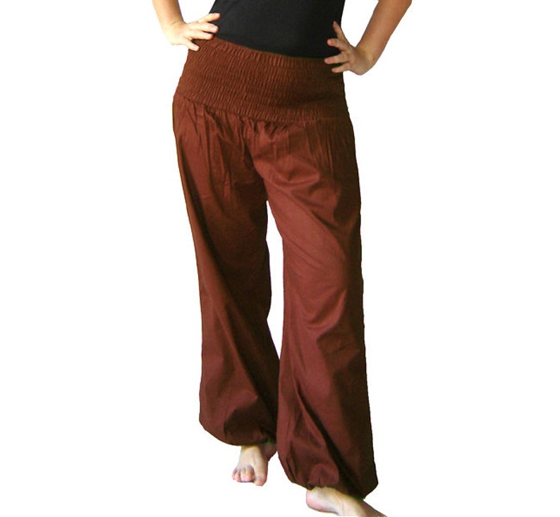 Harem pants EXTRA LONG bloomers yoga pants dark brown brown kissagato image 2