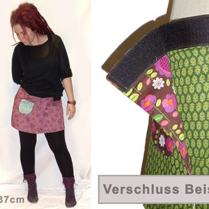 Reversible skirt LISI 37 cm wrap skirt velcro kissagato skirt colorful green S M L image 4