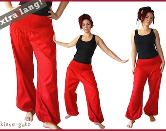Pluderhose EXTRA LONG Pump pants Yoga pants red kissagato