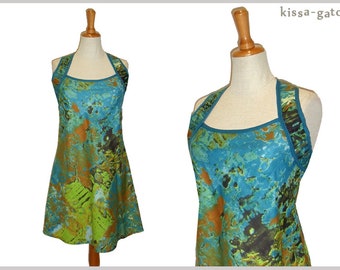 Tunic dress LAISA batik petrol turquoise kissagato top S M L XL top