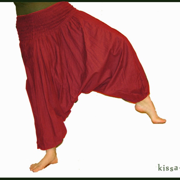 Harem pants Pluderhose Pumphose Sarouelhose Yoga dark red burgundy kissagato