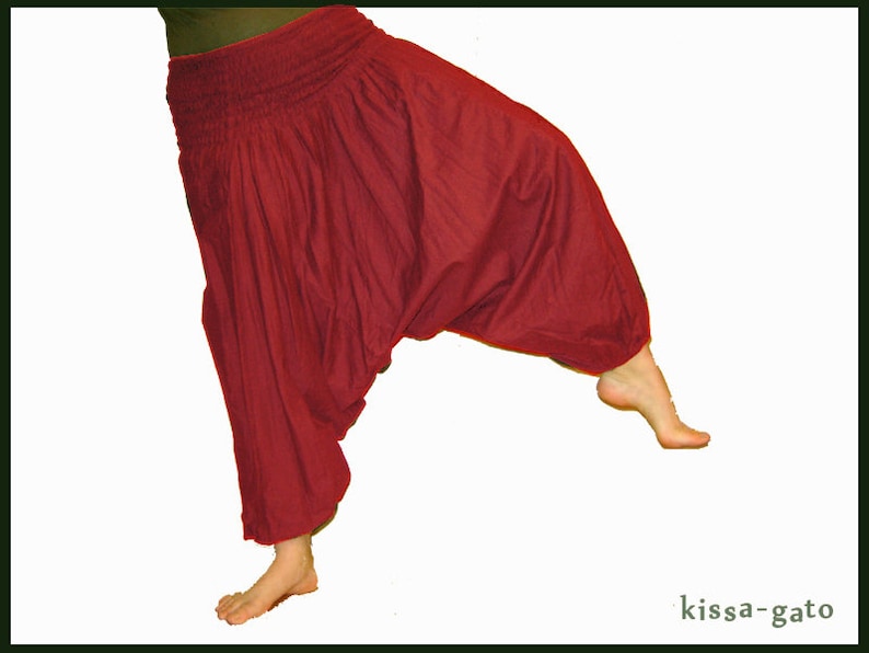 Harem pants Pluderhose Pumphose Sarouelhose Yoga dark red burgundy kissagato image 1