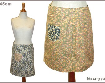 Reversible skirt LISI 45 cm wrap skirt Velcro kissagato skirt grey blue lime green S M L