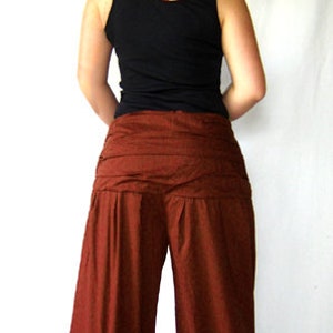 Pleated trousers wide waistband brown trousers kissagato S M L XL image 4