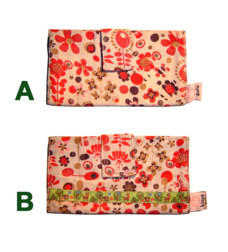 Bag Pouch tobacco pouch odds white red flower cord Kissagato image 3