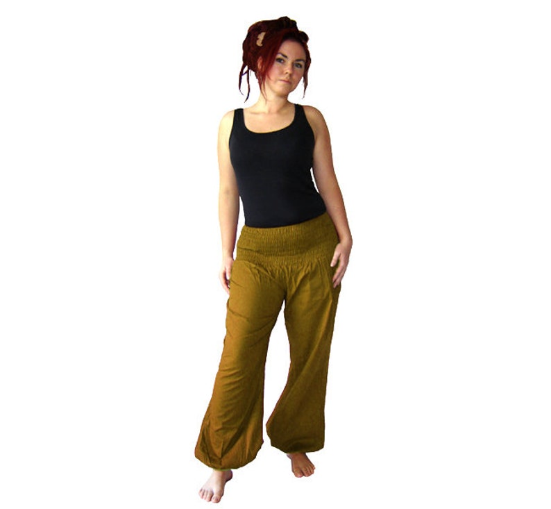 Pluderhose 100 cm Pump Pants Yoga Pants ochre kissagato SHORT SIZE image 3