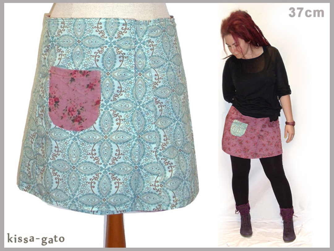 Reversible Skirt LISI 37 Cm Wrap Skirt Velcro Kissagato Skirt Etsy