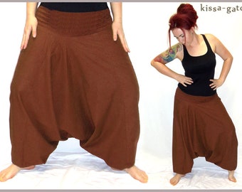 Pluderhose Pumphose Sarouelhose Yoga chocolate brown kissagato