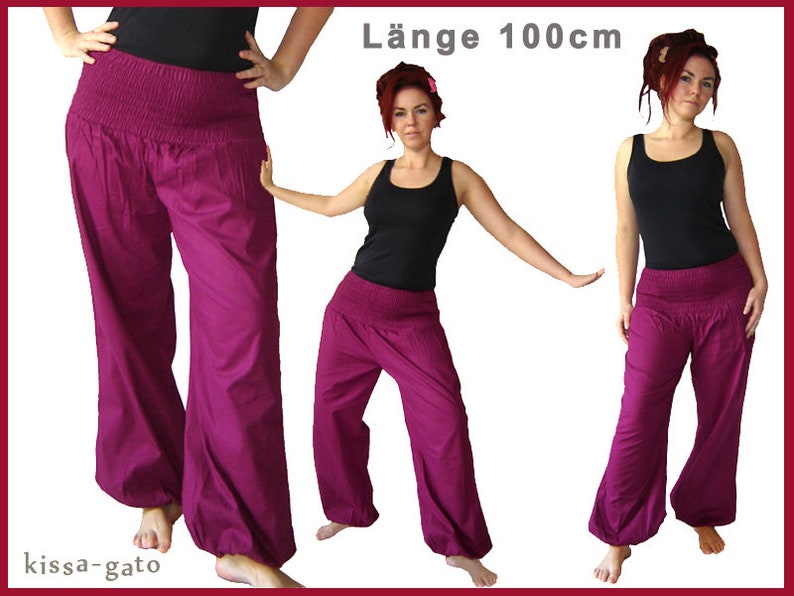 Pluderhose 100 cm Pump pants Yoga pants lilac kissagato SHORT SIZE image 1